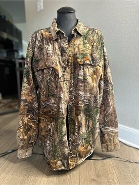 Bass Pro Shops Men's Realtree Camo Field Shirt - Brown/Green